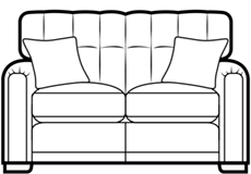 2 seater sofa/ sofabed diagram