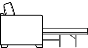 2/3 seater sofabed diagram
