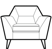 Fixed back accent chair diagram