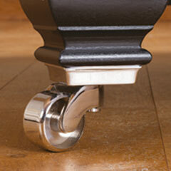 Ebony/polished chrome castor diagram