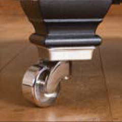 Ebony / polished chrome castor diagram